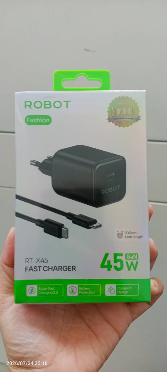 Robot RT-X45 Black Charger Set Type C 45W