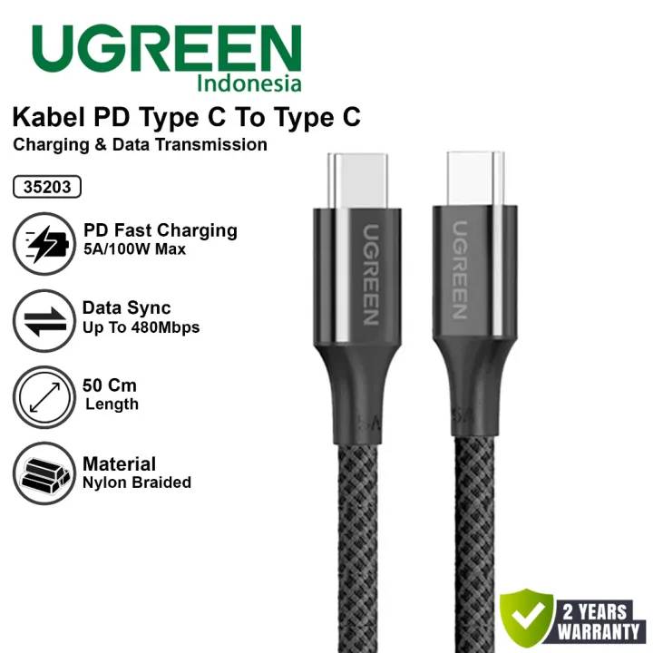 Ugreen 35203 Type C to Type C Cable 100W 5A 50CM