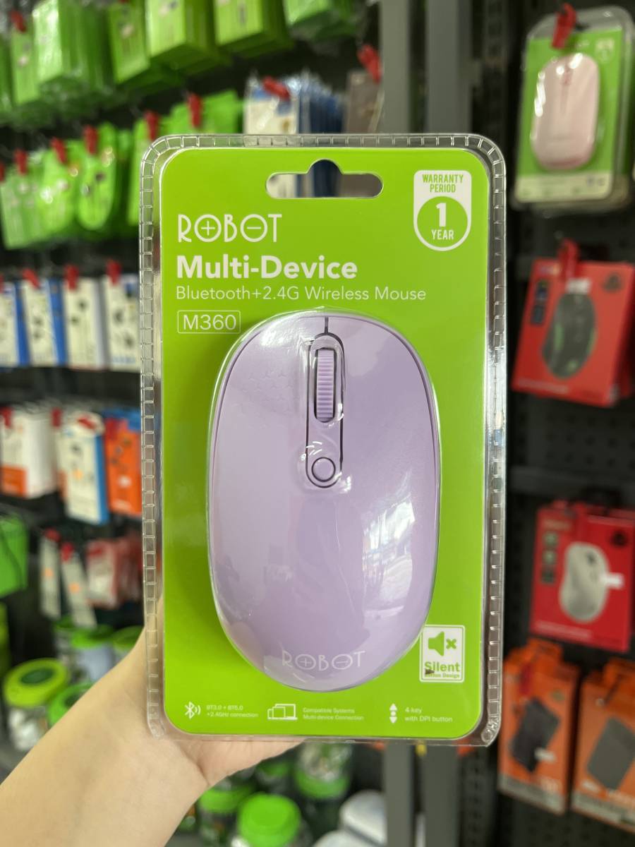 Robot M360 Wireless Mouse Purple Dual Mode