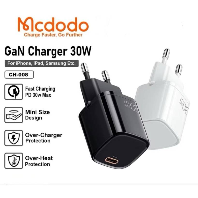 Mcdodo CH-0080 Nano 30w Mini GaN Charger White