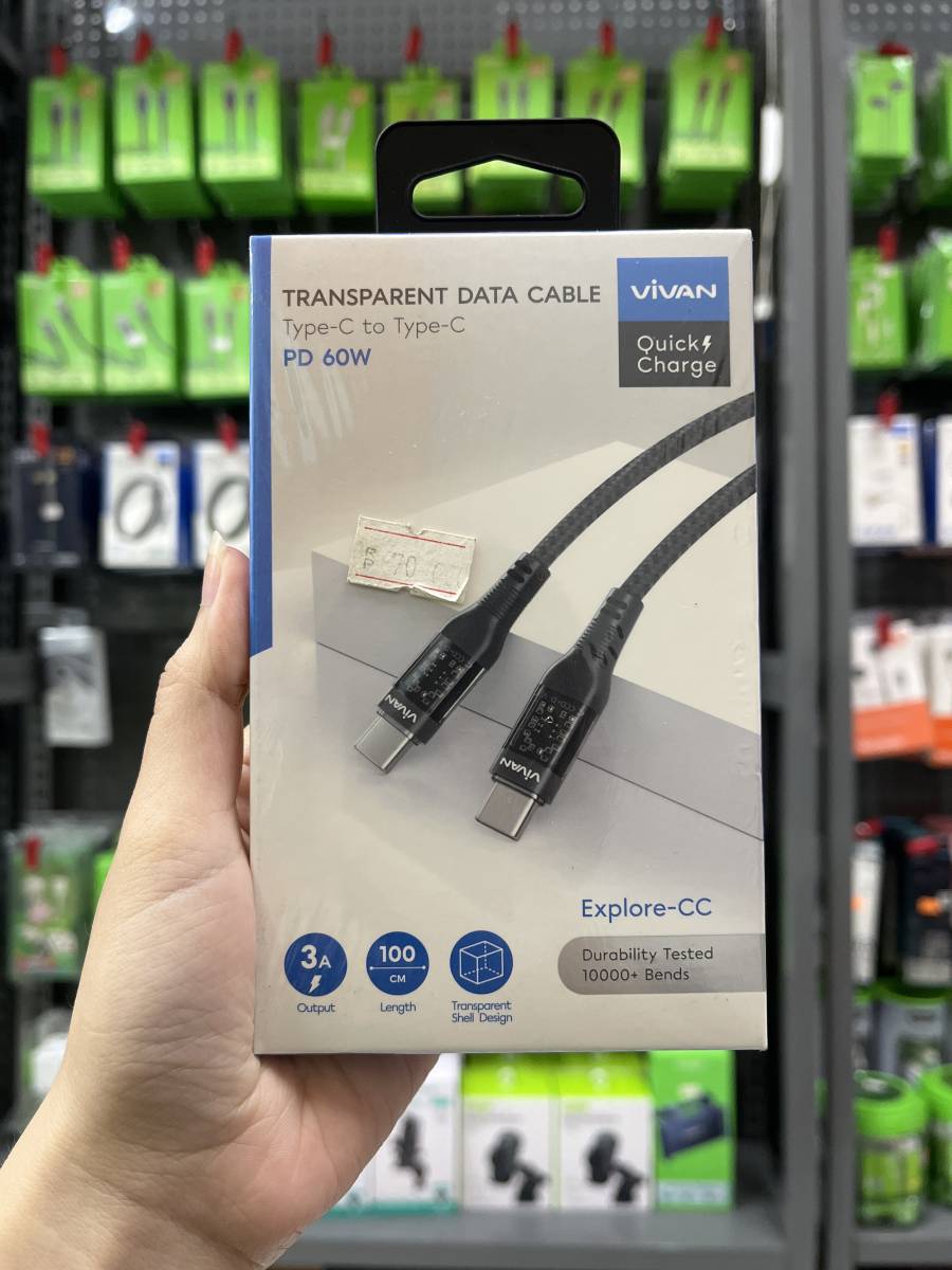 Vivan Explore+CC Kabel Type C to Type C PD 60W