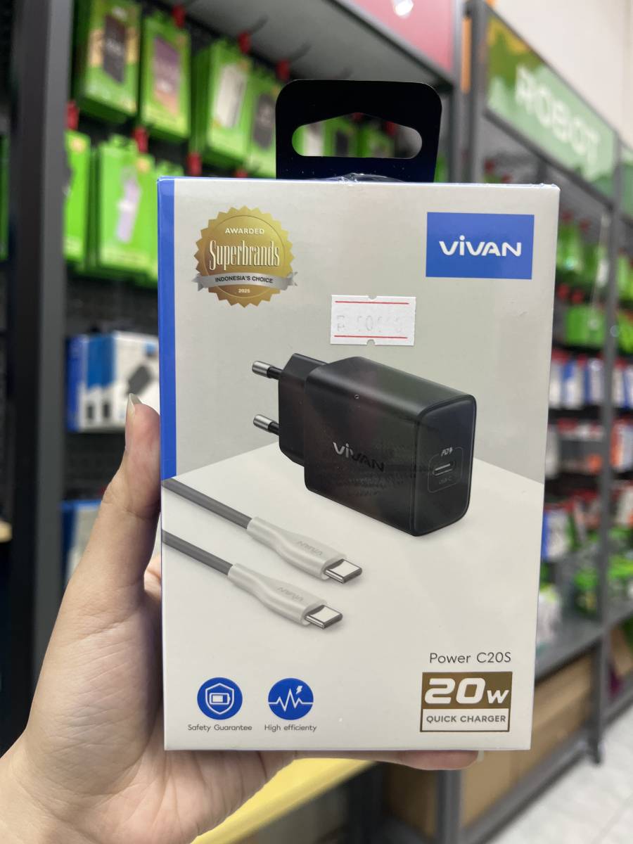 VIVAN Power C20S Charger Set Type C 20w Black