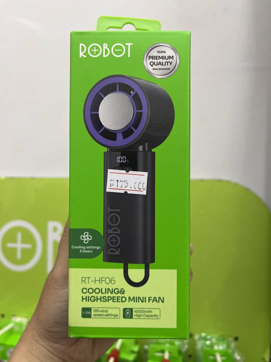 Robot RT-HF06 Cooling & Highspeed Mini Fan Grey 4000mAh