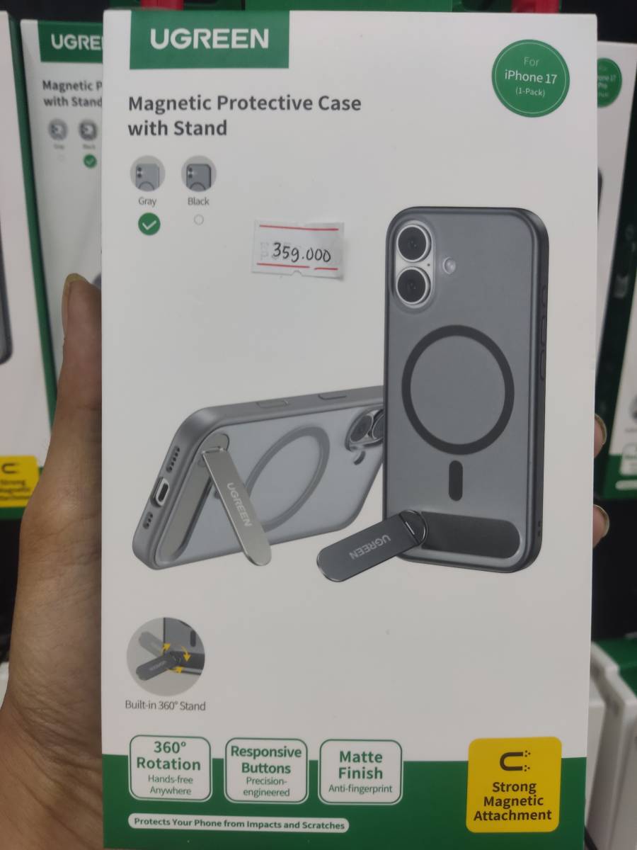 Ugreen 85525 Magsafe Case Classy Matte Kick Stand Iphone 17 Grey