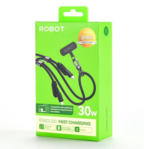 Robot RGSCL120 Type C to Lightning 30W 1,2M Black