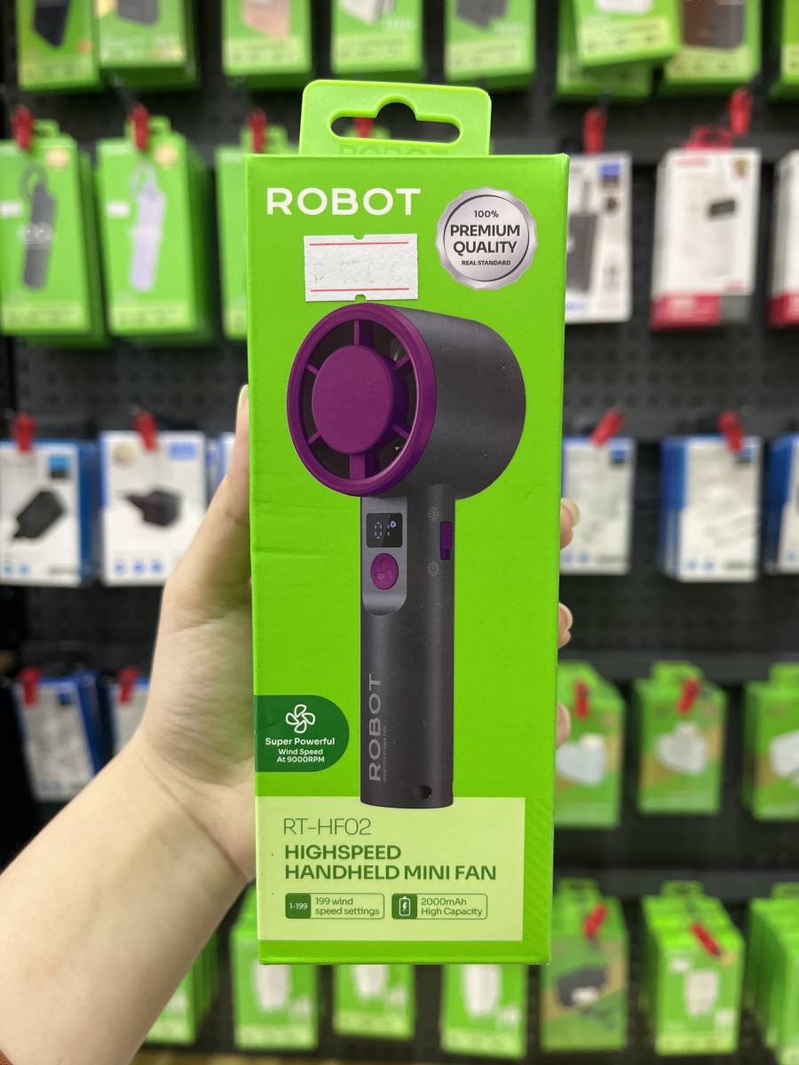 ROBOT RT-HF02 Highspeed Handheld Mini Fan Black