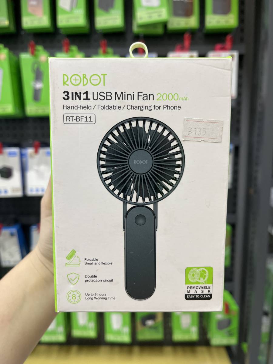 Robot RT-BF11 Kipas USB Mini Fan 2000mah Black