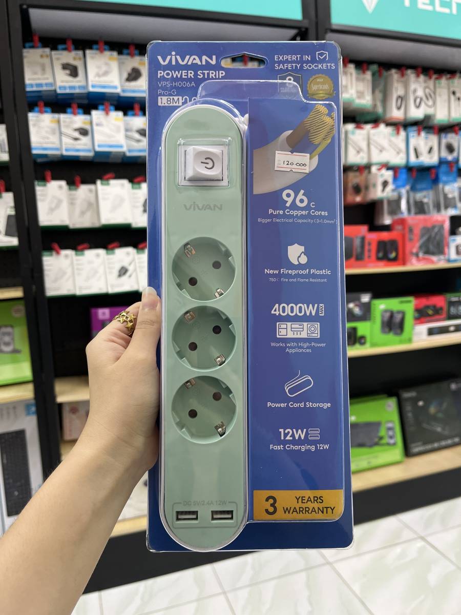 Vivan Power Strip VPS-H006A Pro Green