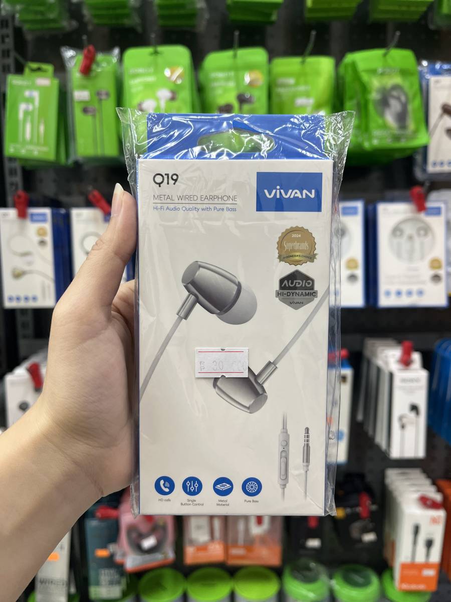 Vivan Q19 Metal Wired Earphone White