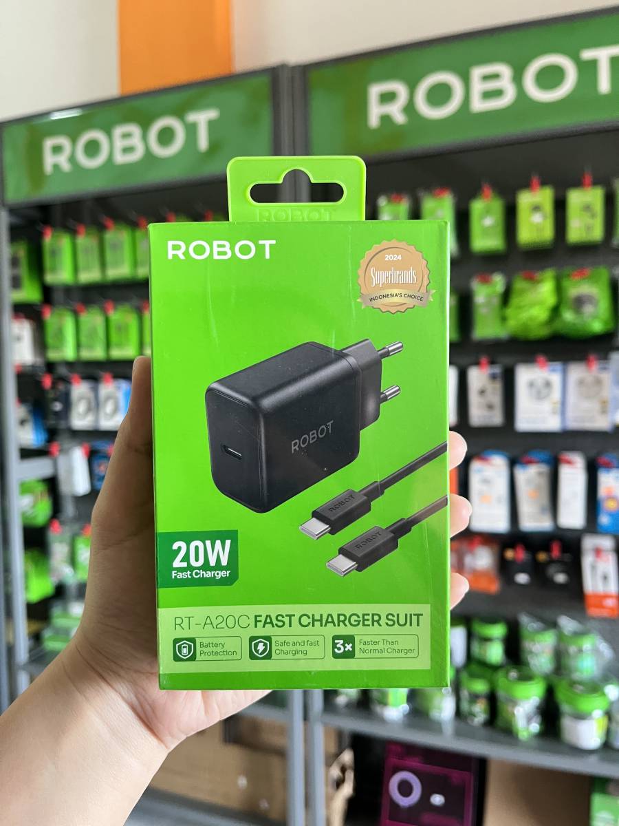 Robot RT-A20C Charger Set Type C to C 20W Black