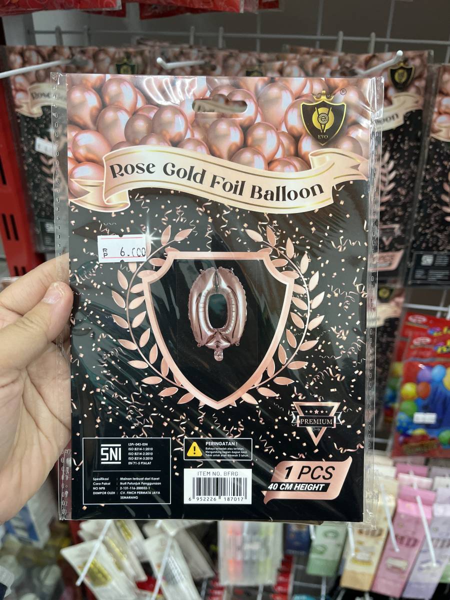 BALON HURUF / ANGKA ROSE GOLD FOIL BALOON 40CM