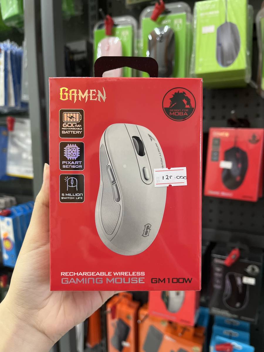 Gamen GM100W Gaming Mouse Rechargeable Wireless White