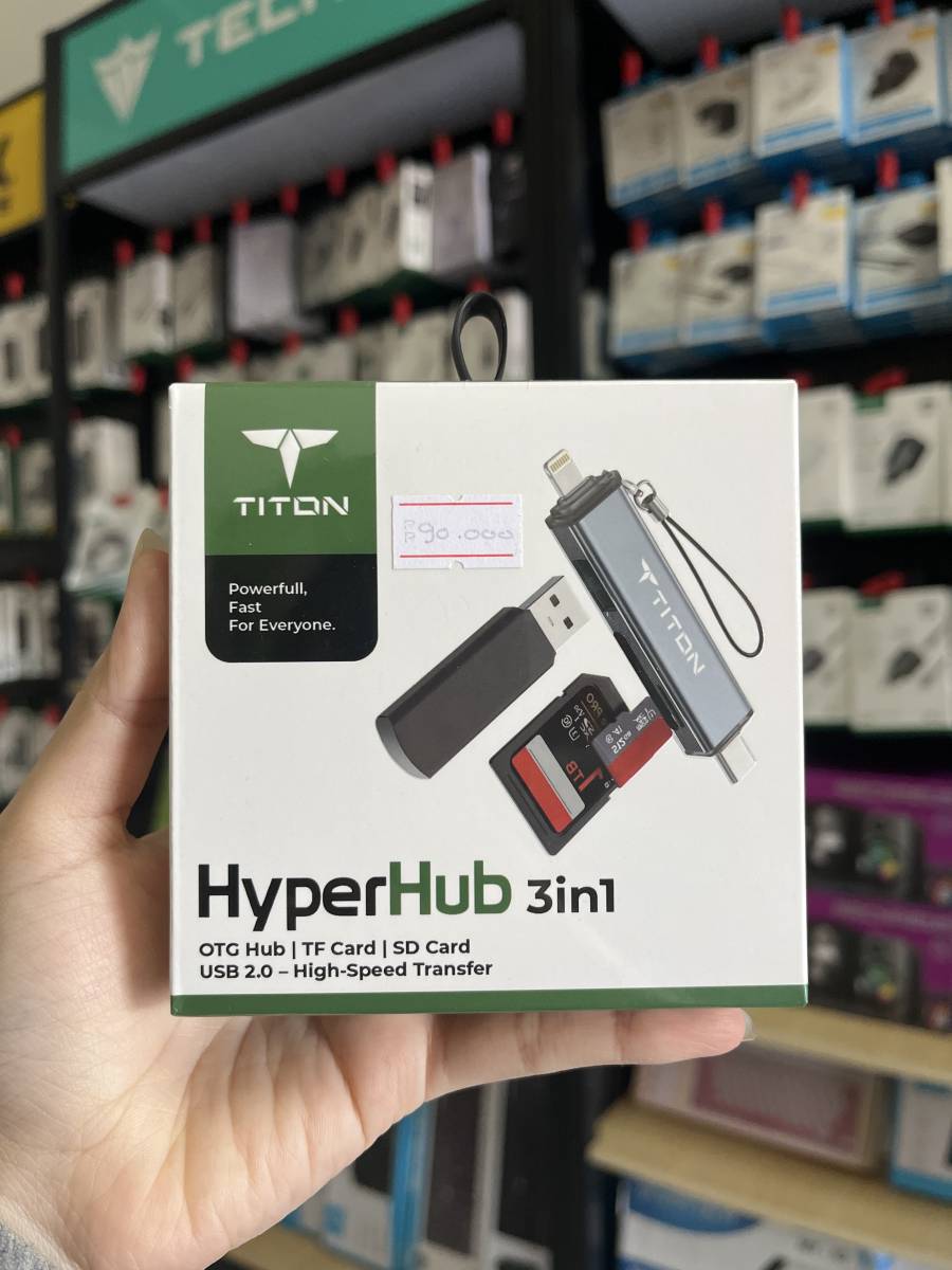 Titon HyperHub 3in1 (OTG Hub, TF Card, SD Card) - Lightning