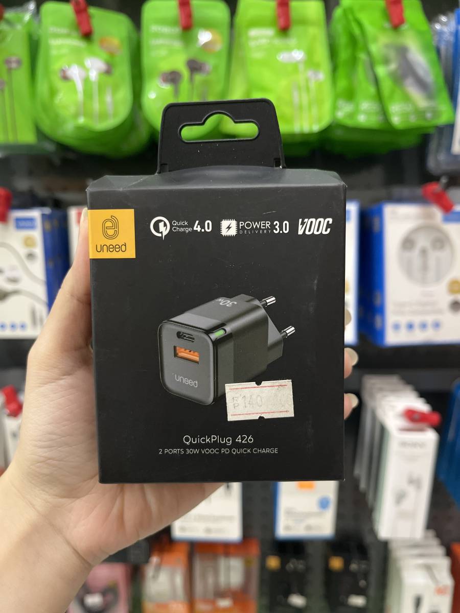 Uneed QuickPlug Charger 2 Port 30W Vooc PD QC - UCH426