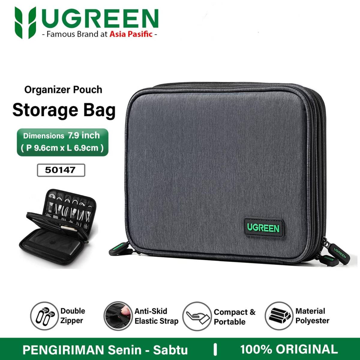 Ugreen 50147 Storage Bag (electronics travel organizer) Gray
