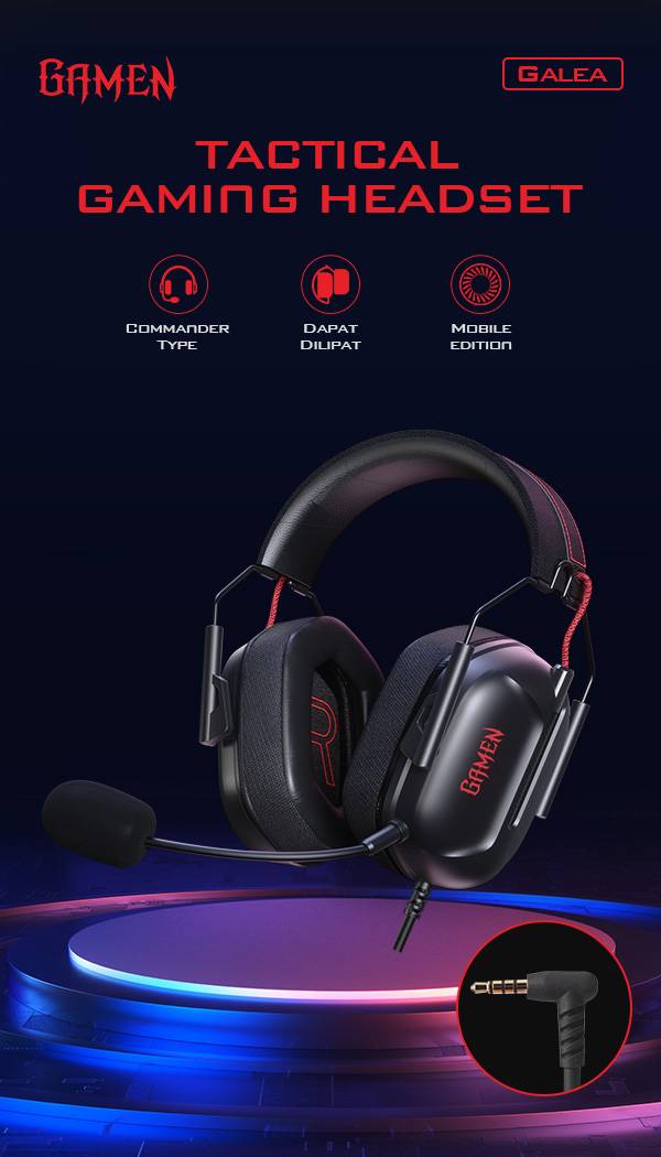 Gamen Galea Gaming Headset Black