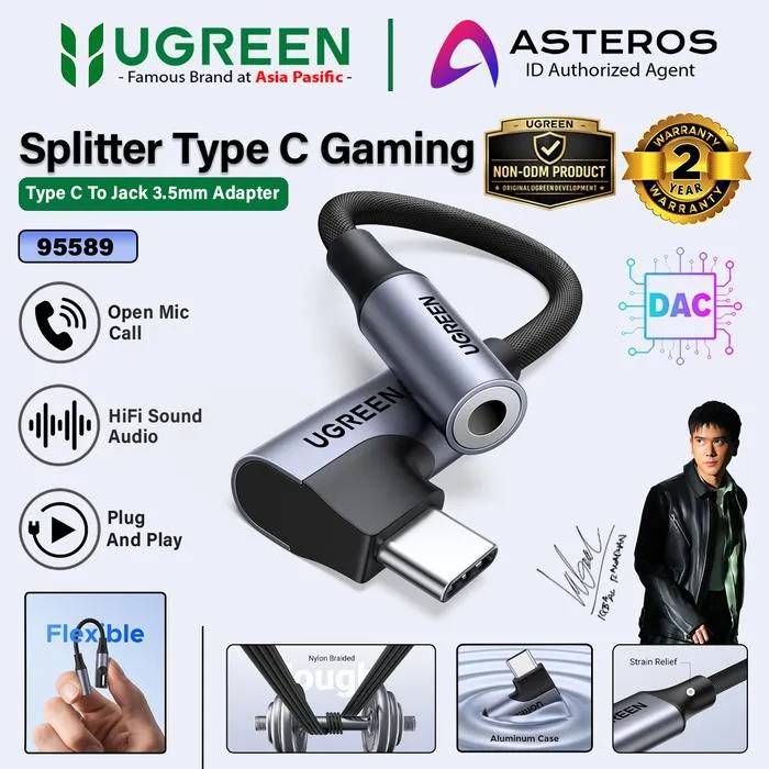 Ugreen 95589 Adapter Type C to Jack Audio 3.5mm DAC
