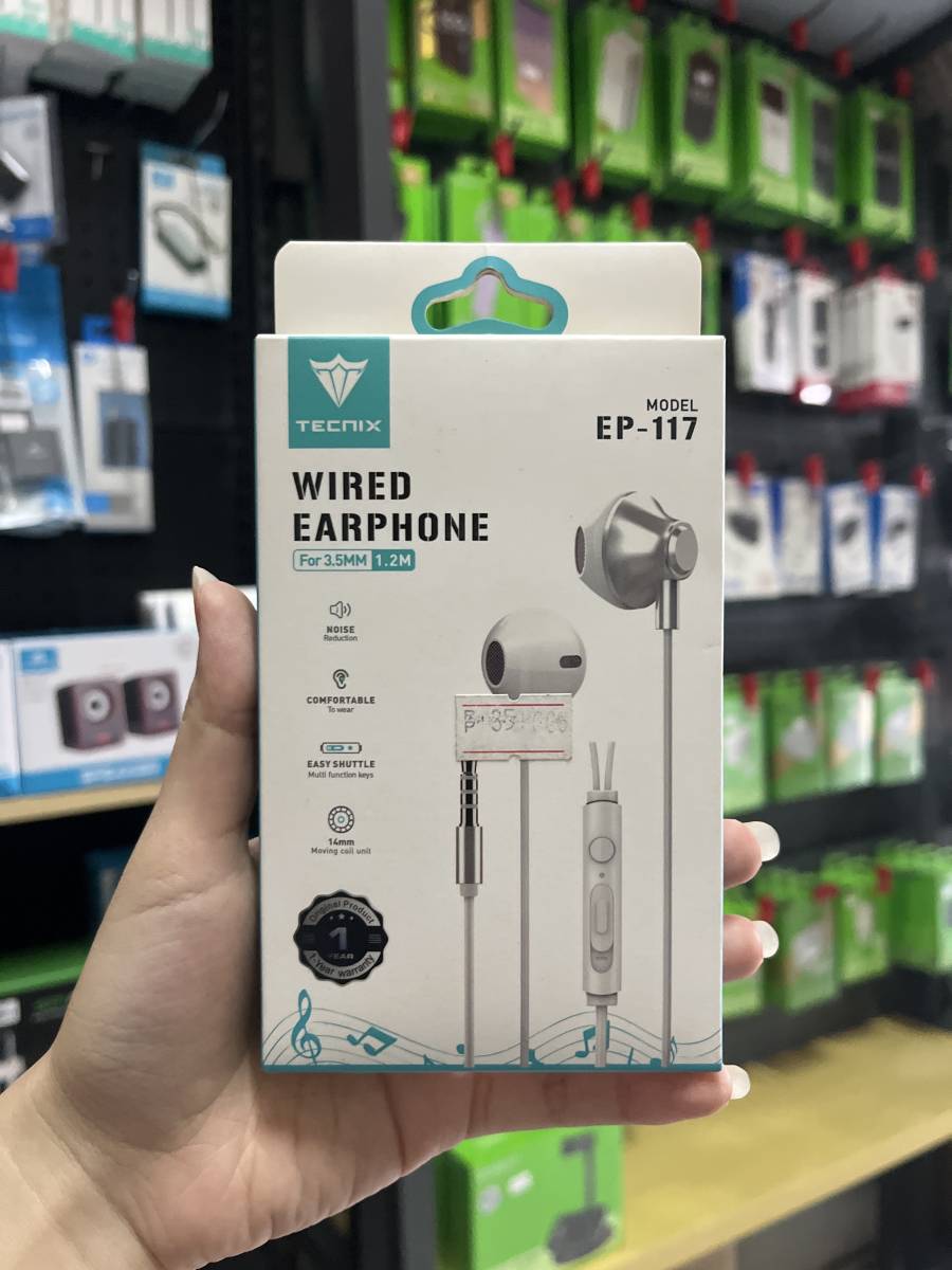 Tecnix EP-117 Earphone Black and White