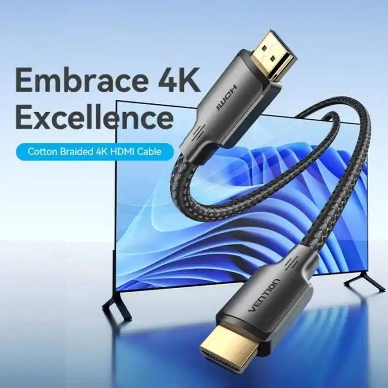 Vention 4K HDMI Male to Male Cable 2M Cotton Braided ALLBH