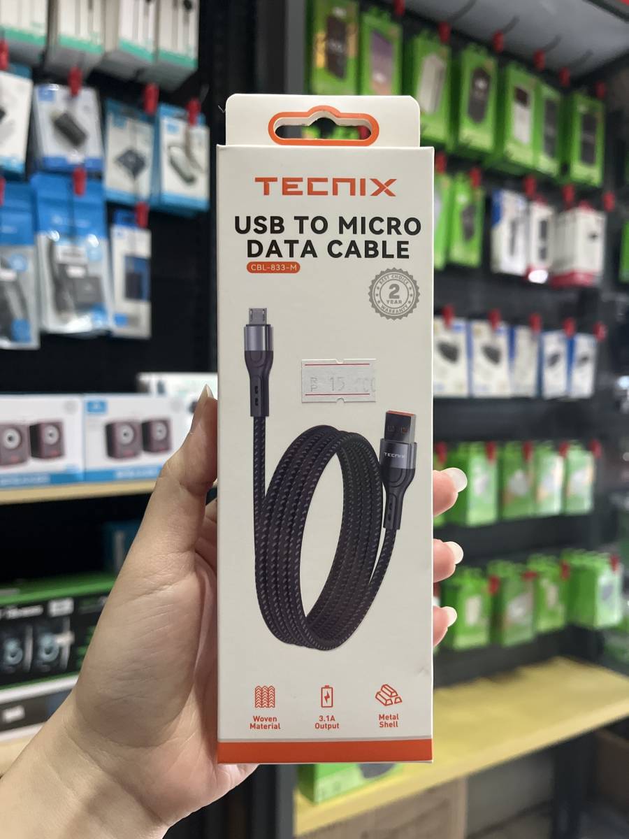 Tecnix CBL-833-M Micro Cable 1m Black