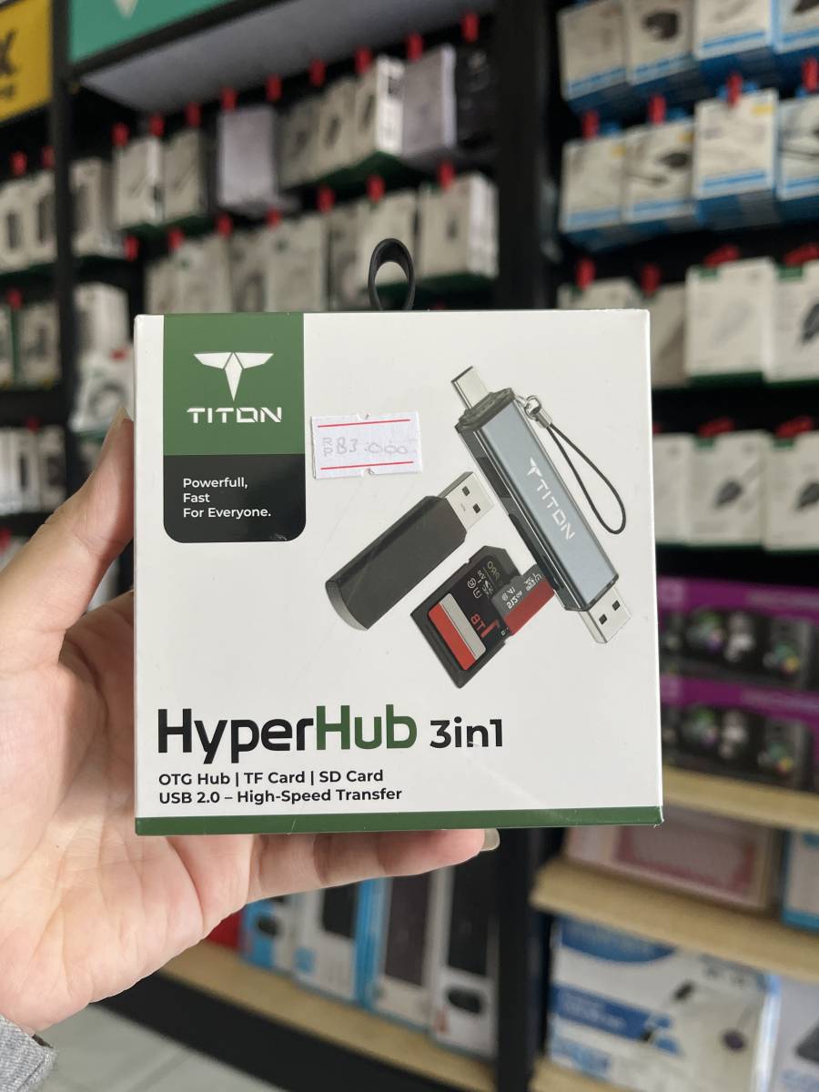 Titon HyperHub 3in1 (OTG Hub, TF Card, SD Card) - Type C
