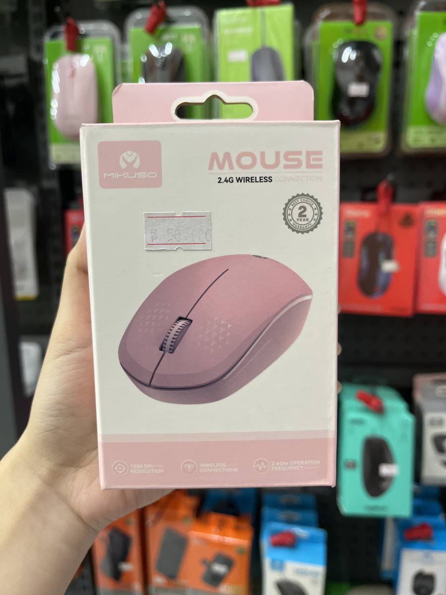 Mouse Wireless Mikuso Mos-W080 Pink New