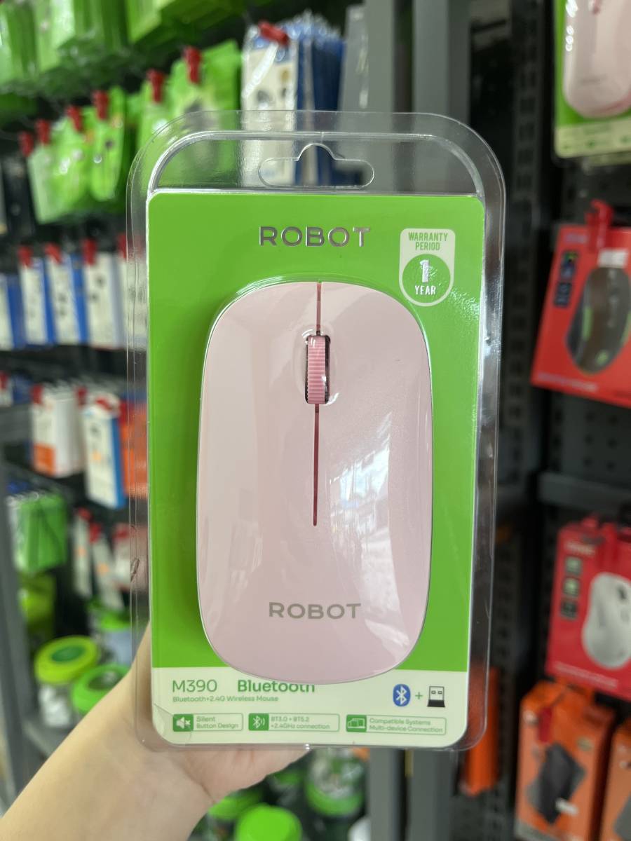Robot M390 Mouse Wireless Bluetooth Pink