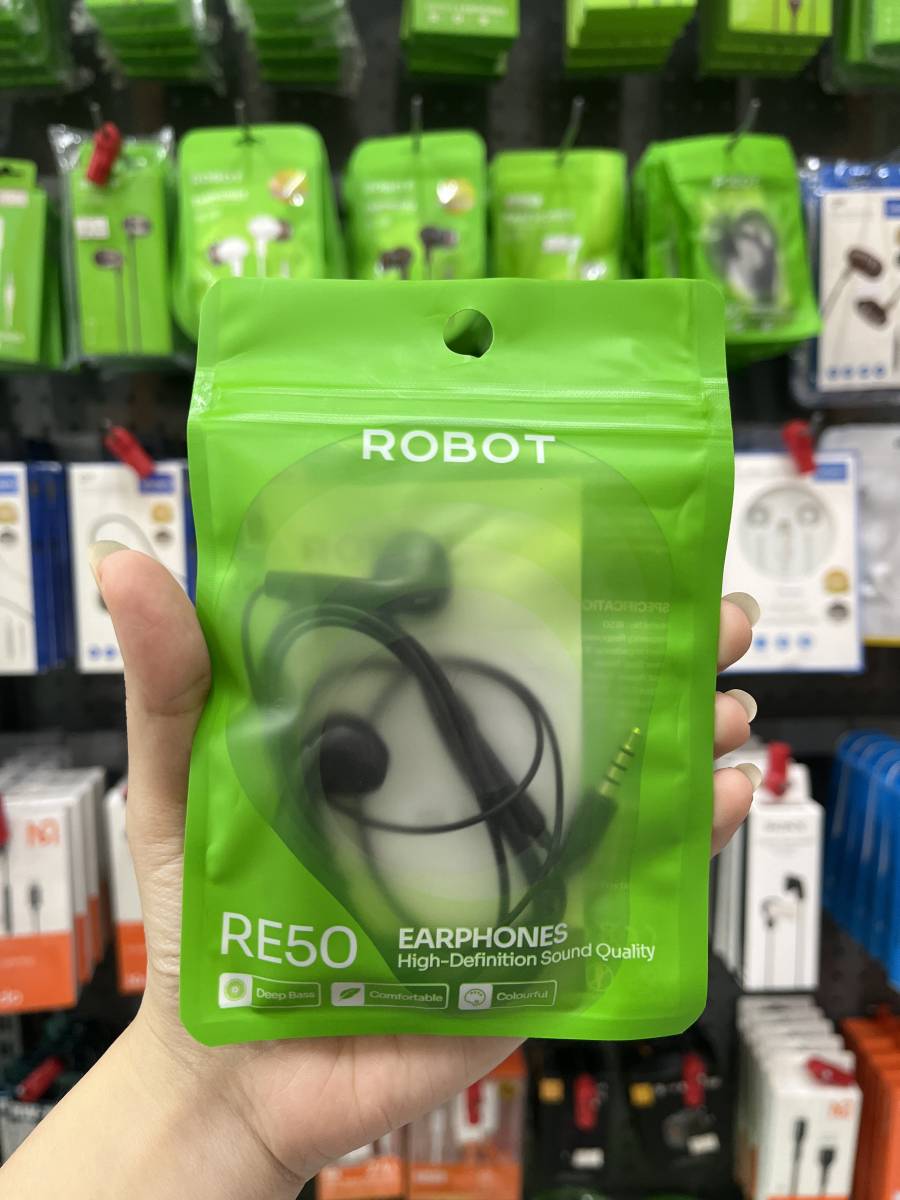 Robot Earphone RE50 (hitam)