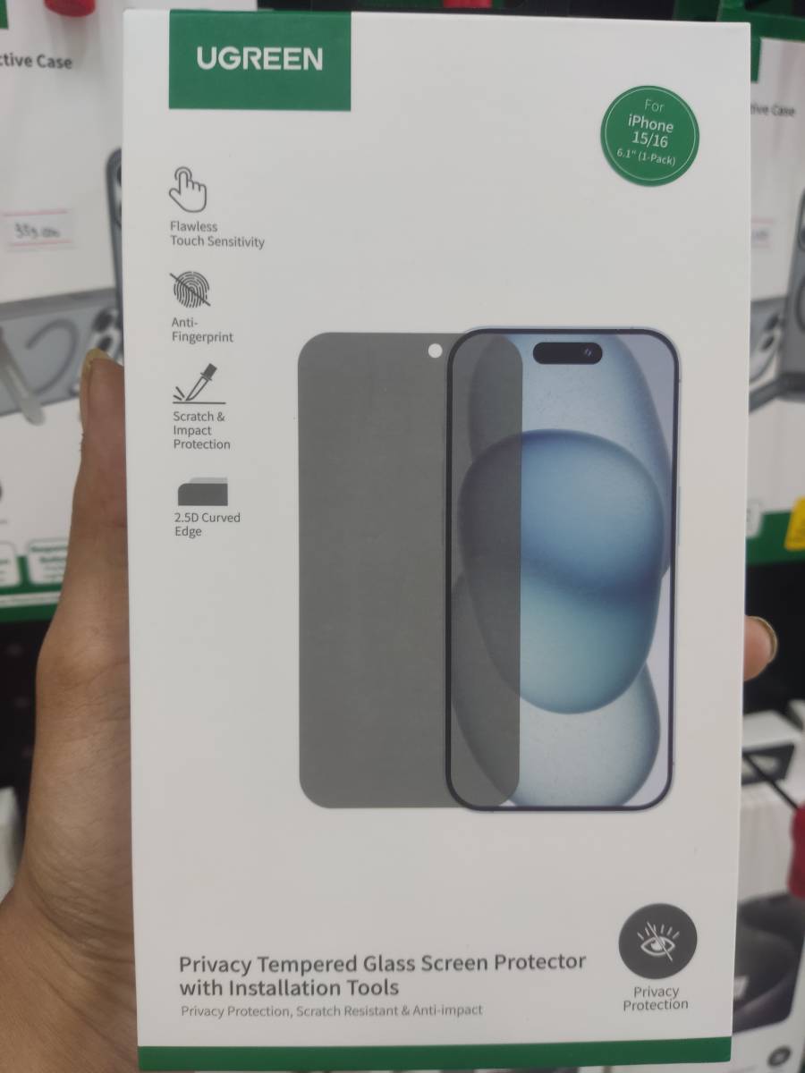 Ugreen 25626 Tempered Glass For IPhone 15/16